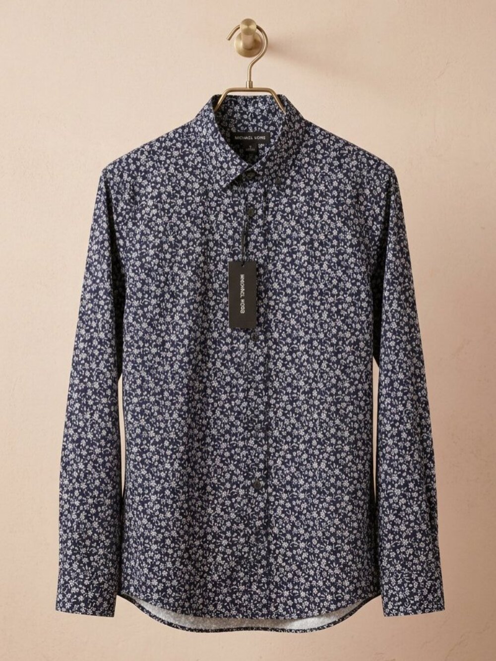 Michael Kors Men's Moisture Wicking Slim Fit Shirt Floral Large NEW - Picture 2 of 4